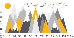 Vaikiški sienų lipdukai Kalnai Paukščiai vaikų kambariui 60x120 kaina ir informacija | Interjero lipdukai | pigu.lt