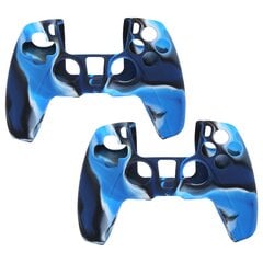 2 vnt Gamepad apsauginis dangtelis kamufliažinis silikoninis dėklas, skirtas PS5 žaidimų valdikliui „Camo Blue“ kaina ir informacija | Žaidimų kompiuterių priedai | pigu.lt