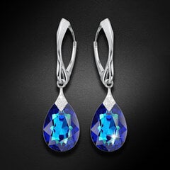 Sidabriniai auskarai moterims DiamondSky „Moon Shine (Bermuda Blue)" su Swarovski kristalais DS03A119 kaina ir informacija | Auskarai | pigu.lt