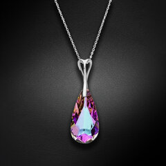 Sidabrinis kaklo papuošalas moterims DiamondSky „Rainbow Waterfall (Vitrail Light)“ su Swarovski kristalais DS01K753 kaina ir informacija | Kaklo papuošalai | pigu.lt