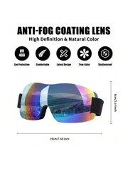 Berėmiai snieglenčių akiniai su anti-fog apsauga, Electronics LV-120515, daugiaspalvis, 1 vnt kaina ir informacija | Slidinėjimo akiniai | pigu.lt