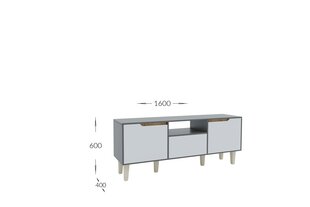 Тумба под телевизор Wood, белый/серый цена и информация | Тумбы под телевизор | pigu.lt