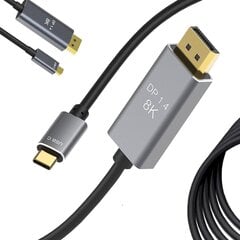 Kabelis „DisplayPort 1.4“ – C tipo USB 1,8 m nuo – "Perfee" kaina ir informacija | Kabeliai ir laidai | pigu.lt