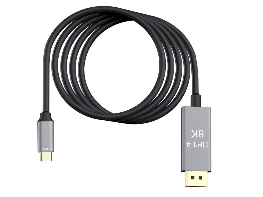 Kabelis „DisplayPort 1.4“ – C tipo USB 1,8 m nuo – "Perfee" kaina ir informacija | Kabeliai ir laidai | pigu.lt