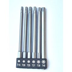 Ilgu magnetinių antgalių rinkinys, Torx, T15-T40, 6vnt. kaina ir informacija | Auto reikmenys | pigu.lt