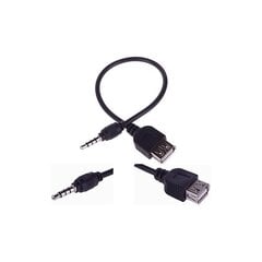 AUX 3,5mm į USB female - 1,5m adapteris kaina ir informacija | Kabeliai ir laidai | pigu.lt