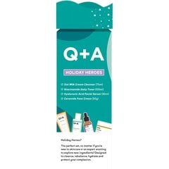 Q+A HOLIDAY HEROES Gift Set balansuojančių veido priežiūros priemonių rinkinys kaina ir informacija | Veido aliejai, serumai | pigu.lt