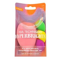 Real Techniques Hyperbrights XL + Mini Miracle Complexion Sponge Set цена и информация | Кисти для макияжа, спонжи | pigu.lt