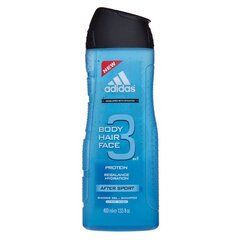 Adidas 3 After Sport dušo želė vyrams 400 ml kaina ir informacija | Muilai | pigu.lt