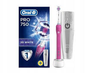 "Oral-B Pro 750 Pink" rinkinys su dėklu + "Precision x4" atsarginės dalys kaina ir informacija | Elektriniai dantų šepetėliai | pigu.lt