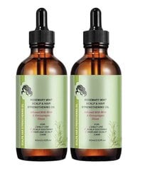 Rozmarinų aliejus plaukams Mielle Lux'Hair Growth, 2x60 ml kaina ir informacija | Priemonės plaukų stiprinimui | pigu.lt