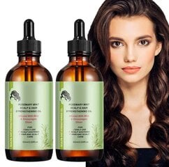 Rozmarinų aliejus plaukams Mielle Lux'Hair Growth, 2x60 ml kaina ir informacija | Priemonės plaukų stiprinimui | pigu.lt