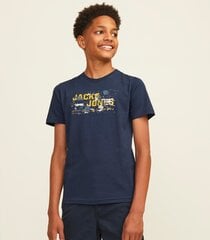 Jack & Jones vaikiški marškinėliai 12263089*03, tamsiai mėlyna 5715610365016 kaina ir informacija | Marškinėliai moterims | pigu.lt