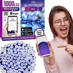 Гирлянда Smart 1000 LED, 50 метров, холодный белый цена и информация | Гирлянды | pigu.lt