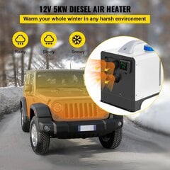 12V dyzelinis pagalbinis oro šildytuvas Vevor 5 kW, baltas kaina ir informacija | Šildytuvai | pigu.lt