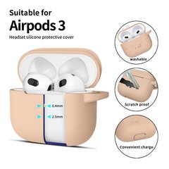 TECH-PROTECT SILIKONINIS KABLIUKAS APPLE AIRPODS 3 CAFFE LATTE kaina ir informacija | Televizorių laikikliai, tvirtinimai | pigu.lt