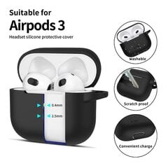 TECH-PROTECT SILIKONINIS KABLIUKAS APPLE AIRPODS 3 JUODAS kaina ir informacija | Televizorių laikikliai, tvirtinimai | pigu.lt