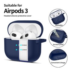 TECH-PROTECT SILIKONINIS KABLIUKAS APPLE AIRPODS 3 TAMSIAI MĖLYNAS kaina ir informacija | Televizorių laikikliai, tvirtinimai | pigu.lt