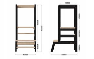Кухонный помощник Tulano, чёрный цена и информация | Детские столы и стулья | pigu.lt