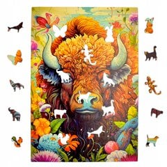 Dėlionė Bizonai Mruu&Pruu 20 x 28 cm 160 dalių Medinė dėlionė kaina ir informacija | Dėlionės (puzzle) | pigu.lt