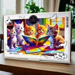 Skaitymo kačiukų dėlionė 160 dalių Medinė dėlionė Mruu&Pruu kaina ir informacija | Dėlionės (puzzle) | pigu.lt