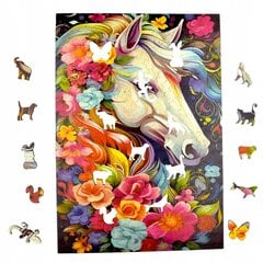 Dėlionė Arklys Mruu&Pruu 20 x 28 cm 160 dalių Medinė dėlionė kaina ir informacija | Dėlionės (puzzle) | pigu.lt