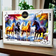 Dėlionė "Horses" 160 dalių Medinė dėlionė Mruu&Pruu kaina ir informacija | Dėlionės (puzzle) | pigu.lt