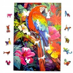 Dėlionė Papūga Ara Mruu&Pruu 20 x 28 cm 160 dalių Medinė dėlionė kaina ir informacija | Dėlionės (puzzle) | pigu.lt