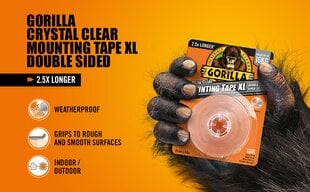 Bespalvė dvipusė tvirtinimo juosta XL 3,8 m Gorilla Tape kaina ir informacija | Lipnios plėvelės pagal spec. užsakymą | pigu.lt