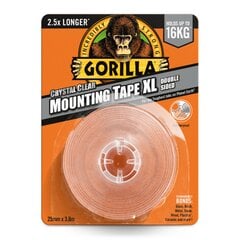 Bespalvė dvipusė tvirtinimo juosta XL 3,8 m Gorilla Tape kaina ir informacija | Lipnios plėvelės pagal spec. užsakymą | pigu.lt