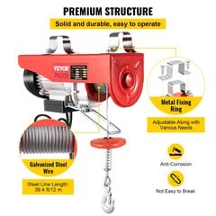 Elektrinis keltuvas 300 kg, kranas, nuotolinio valdymo maitinimo sistema, legiruotasis plienas, gervė. kaina ir informacija | Mechaniniai įrankiai | pigu.lt