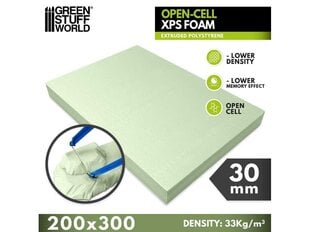 Green stuff world - Open-Cell XPS Foam 30 mm (Polistireno (XPS) lakštas), 5140 kaina ir informacija | Piešimo, tapybos, lipdymo reikmenys | pigu.lt