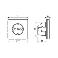 JUNG Lizdas SCHUKO juodas 16A 250V (LS Serija) цена и информация | Выключатели, розетки | pigu.lt