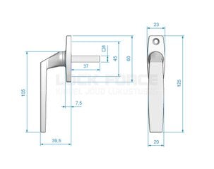 Standartinė langų rankena RAL 7016 Arutech цена и информация | Пластиковые окна | pigu.lt