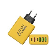 65 W 3 prievadai GaN USB PD įkroviklis Greitas įkrovimas C tipo mobiliojo telefono adapteris greitas įkroviklis 3.0 skirtas iPhone 15 Samsung Xiaomi Huawei tamsus kaina ir informacija | Krovikliai telefonams | pigu.lt