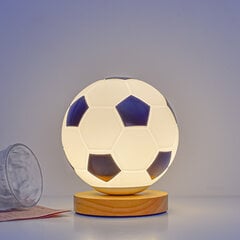 Futbolas 3d LED naktinis apšvietimas 3d Illusion LED lempa Pasaulio taurės futbolo žaislai berniukams mergaitėms suaugusiems sporto gerbėjams juodai baltas apvalios medienos modelis цена и информация | Настольные светильники | pigu.lt