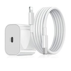 iphone greitas įkroviklis USB-C maitinimo adapteris 20W + 2m kabelis baltas (1vnt įkroviklis ir 1vnt 2m įkrovimo laidas) kaina ir informacija | Krovikliai telefonams | pigu.lt