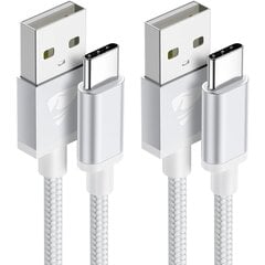 2-pack USB-C type-C Laddsladd 1M A41/A50/A53/S20/S21/S22/S23/S24 OCH iPhone 15 PRO PLUS MAX (2-PACK) 1 metras kaina ir informacija | Krovikliai telefonams | pigu.lt