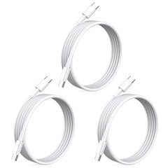 pakuotės 2 m USB-C kabelio įkrovimo perkėlimas iPhone 15 iPad Mac White 3 PACK 2M įkrovimo laidas kaina ir informacija | Krovikliai telefonams | pigu.lt