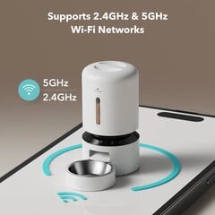 Умная автоматическая кормушка для животных Petlibro Granary WiFi PF103 5л, белая цена и информация | Миски, ящики для корма | pigu.lt