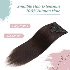 S-noilite Clip in Hair Extensions, 12 дюймов, темно-коричневый цена и информация | Аксессуары для волос | pigu.lt