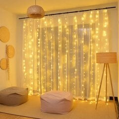 Girlianda-užuolaida su pulteliu ir kabliukais BlitzTop, 3×2 m, 200 LED, šiltai balta kaina ir informacija | Girliandos | pigu.lt