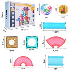 Šviečiantis magnetinis konstruktorius kamuoliukų trasa, 83 el. kaina ir informacija | Konstruktoriai ir kaladėlės | pigu.lt