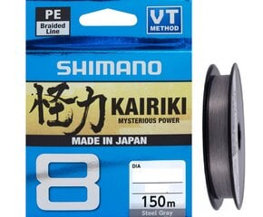 Shimano Kairiki 8 PE Plienas pilkas 150m 0,19mm 12,0kg kaina ir informacija | Sodo įrankiai | pigu.lt