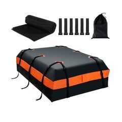 Costway vandeniui atspari stogo dėžė su 600 l talpos visoms transporto priemonėms 132x100x43cm juoda+oranžinė kaina ir informacija | Auto reikmenys | pigu.lt