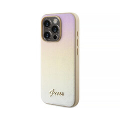 Oriģinālais GUESS (Saffiano Iridescent Script) iPhone 15 Pro, auksinis kaina ir informacija | Telefono dėklai | pigu.lt