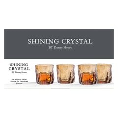 4 produktų rinkinys. Stiklas SHINING 280ml, auksinis kaina ir informacija | Staltiesės, servetėlės | pigu.lt