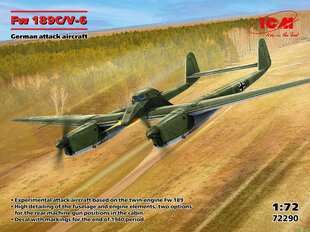 Klijuojamas Modelis ICM 72290 German attack aircraft Fw 189C/V-6 1/72 kaina ir informacija | Klijuojami modeliai | pigu.lt