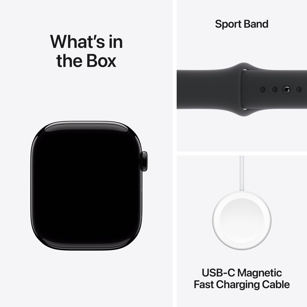 Apple Watch Series 10 GPS 46mm Jet Black Aluminium Case with Black Sport Band - S/M MWWP3ET/A kaina ir informacija | Išmanieji laikrodžiai (smartwatch) | pigu.lt