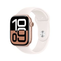 Apple Watch Series 10 GPS 46mm Rose Gold Aluminium Case with Light Blush Sport Band - S/M MWWT3ET/A цена и информация | Смарт-часы (smartwatch) | pigu.lt